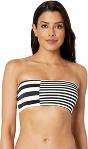 $82. NEW Michael Michael Kors Womens XS Stripe Lace-Up Bandeau Bikini Top NWT S - Picture 1 of 3