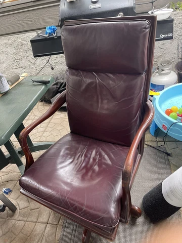 Classic Cabot Wrenn Graham Burgundy Leather Executive Swivel Desk Chair Cover