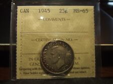 1945 CANADA 25 CENTS ICCS MS-65!!!!!
