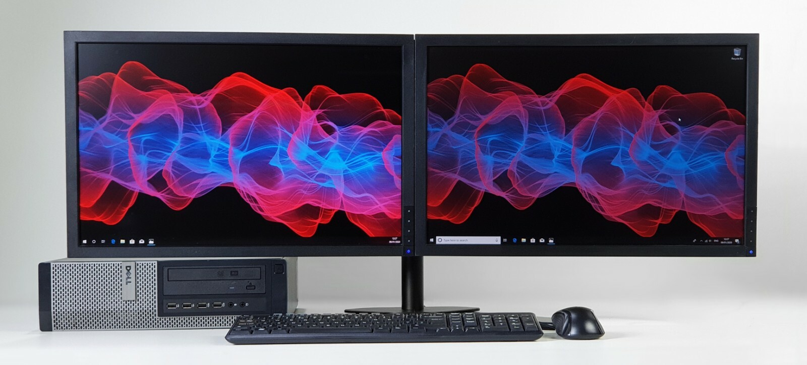 Dell Dual Monitor Screen PC SET Quad i5 