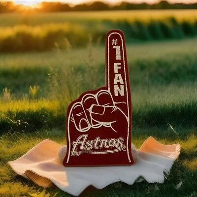 Vintage Houston Astros Foam Finger #1 Fan 18" Game Day Party 2 side print Baseba - Image 1 of 3