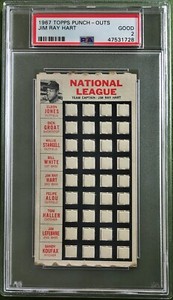 1967 TOPPS PUNCH-OUTS JIM RAY HART PSA 2 SAN FRANCISCO GIANTS TEST ISSUE