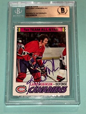 LARRY ROBINSON AS1 Signed 1977-78 TOPPS Card #30 Beckett BAS - Image 1 of 2