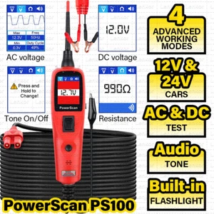 Herramienta probadora de circuitos automotrices eléctricos Autel PowerScan PS100 12V/24V AVOmeter - Imagen 1 de 12
