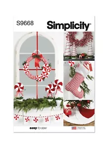 SIMPLICITY 9668 SEASONAL WREATHS DECOR Sewing Pattern CHRISTMAS DECORATIONS - Picture 1 of 6