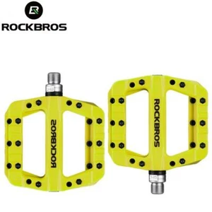 ROCKBROS MTB Road Bike Nylon Pedals Lightweight Widen 9/16" DU Bearing Pedals - Picture 1 of 5