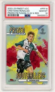 2022-23 Finest UCC Cristiano Ronaldo Prized Footballers Fusion Yellow Red PSA 10