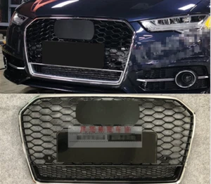For 2016 2017 2018 Audi A6 C7 RS6 Style Front bumper black Mesh Grille Grill - Picture 1 of 3