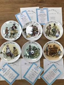 Sechs Wedgwood Bone China John Finnie Street Verkäufer von London Sammlerplatten - Bild 1 von 3