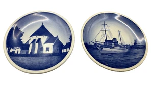 Royal Copenhagen Denmark Fajance Plaquettes Mini Plates Set of 2 - Picture 1 of 10