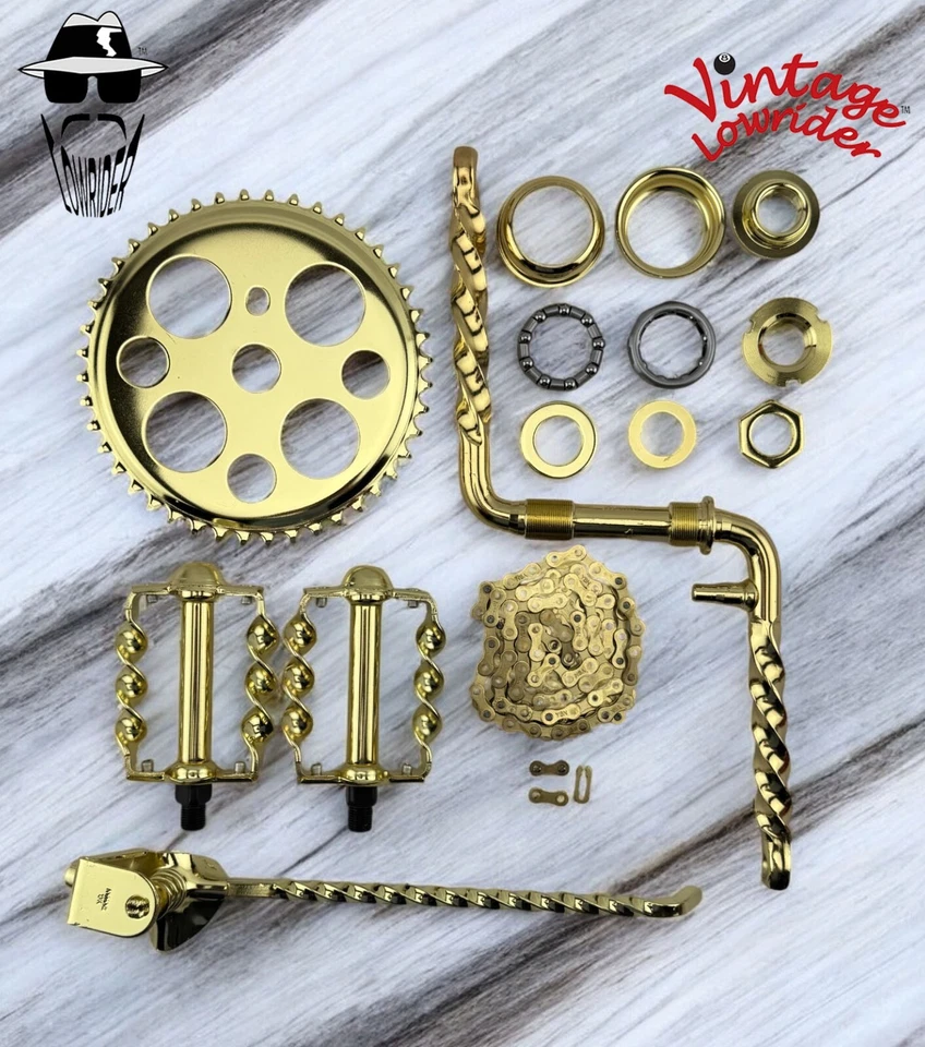 PAQUETE DE 6 MANIVELAS TRENZADAS LOWRIDER DE COLECCIÓN PARA BICICLETAS CRUISER/LOWRIDER DE 26". Foto 1 de 1