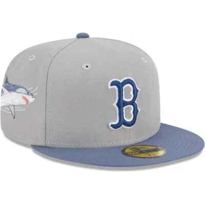 New Era Boston Red Sox Wildlife Shark 2023 59FIFTY Hat Fitted Cap Gray/Blue - Picture 1 of 8