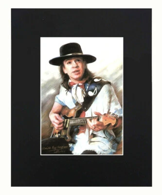 Stevie Ray Vaughan 弹吉他 肖像 艺术 打印 图片 显示装饰 8x10 — 第 1/4 张图片