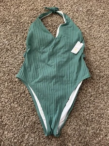 Reggiseno Shade & Shore Costume Donna XL One Piece Foderato Verde Inserto Alveare - Foto 1 di 4