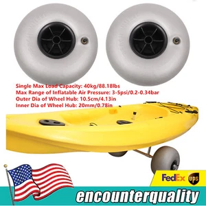 2Pcs Balloon Wheels 10" Replacement Big Beach Sand Tires for Kayak Dolly Canoe ! - Picture 1 of 12
