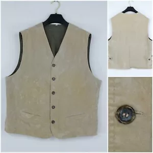 Chaleco de vestir de terciopelo formal beige talla XL para hombre talla UK 46 - Imagen 1 de 12