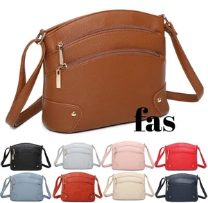 Women's Crossbody Bag Multiple Zip Pockets Shoulder Handbag Messenger Bag UK - Picture 1 of 13
