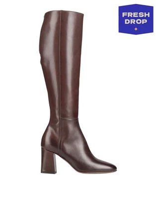 RRP€872 ALBERTO FASCIANI Leather Knee High Boots US8 UK5 EU38 HANDMADE in Italy - Imagem 1 de 4