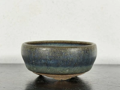 Preowned Japanese Tokoname Glazed Round Bonsai Pot - 2.25 ” By 1” - Image 1 of 4