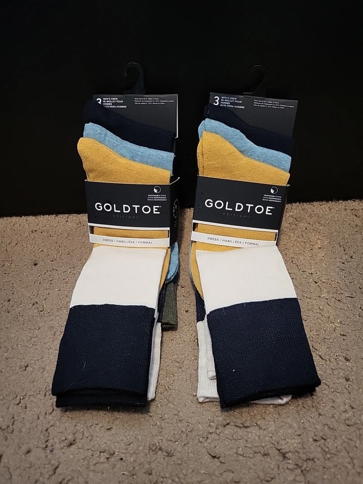 GOLDTOE® Men’s 3 Pairs High Performance Socks New AquaFX Moisture Size 6-12.5 - Image 1 of 2