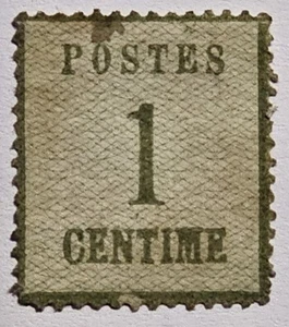GERMANY ALSACE LORRAINE 1c Points Up No Gum (€150 with Gum). Mi 1Ic. Stain Top - Picture 1 of 2