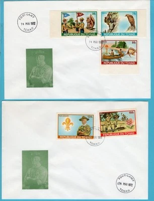 CHAD 2 FDC's Baden Powell Boy Scouts 1972 Fort Lamy - Image 1 of 2
