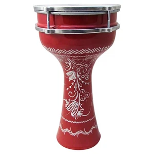 The ZAZA Percussion The 16'' Red Lotus Aluminum Darbuka Doumbek. - Picture 1 of 4
