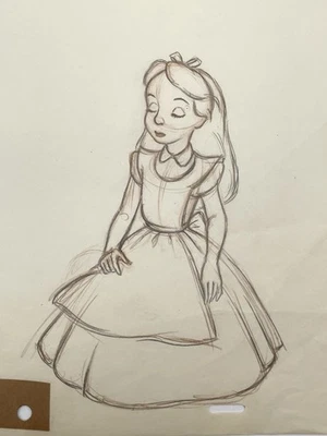 Alice In Wonderland Production Drawing Original Alice Disney 1951 - Image 1 of 4