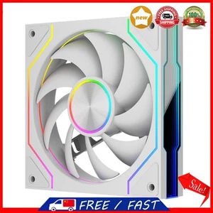 12cm Computer Chassis Fan ARGB 4 Pin PWM Quiet Cooling Fan (White Positive) - Afbeelding 1 van 11