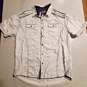 Villains Of Virtue Shirt Mens Size XL  White Short Sleeve button up - Picture 1 of 8