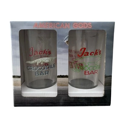 Juego de vasos de pinta American Gods Jack's Crocodile Bar (Dark Horse, 2018) Starz Show Foto 1 de 4