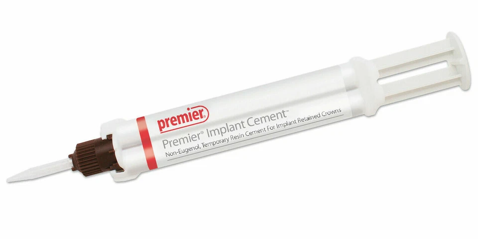 Premier Dental Implant Cement For Implant Retained Crowns 5 mL Syringe + 8 Tips