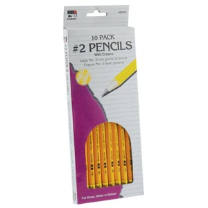 Charles Leonard Pencil, #2, Yellow with Eraser, Box of 10 - Picture 1 of 1
