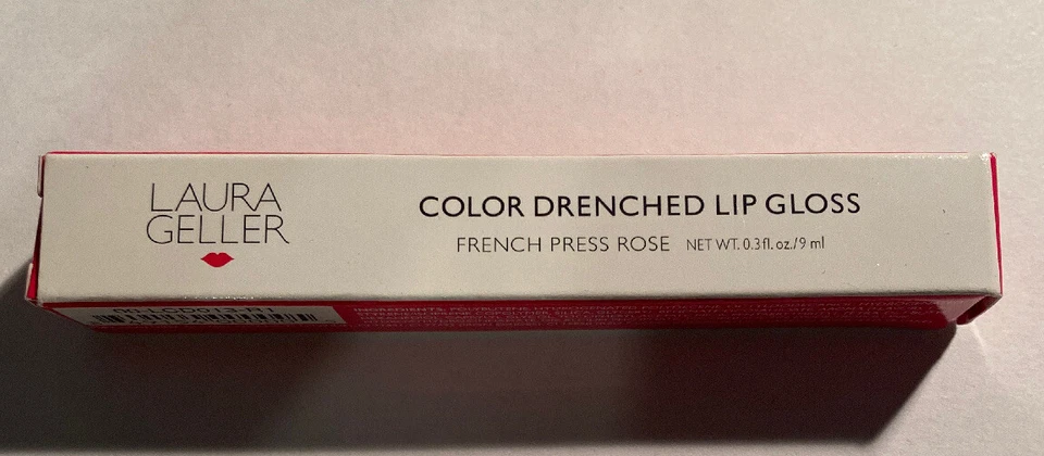 2 X Laura Geller Lip Gloss Color Drenched in French Press Rose Full Size