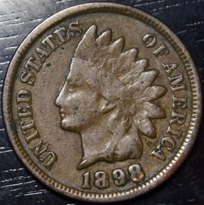 1898 Indian Head Penny 1c US Coin - Picture 1 of 2