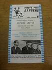 22 04 1967 Queens Park Rangers V Oxford United Crease Unless Previously List