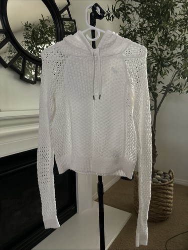 OFF WHITE Felpa donna con cappuccio Abercrombie & Fitch piccola