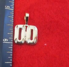 14KT GOLD EP NUMBER "00" DIAMOND-CUT CHARM