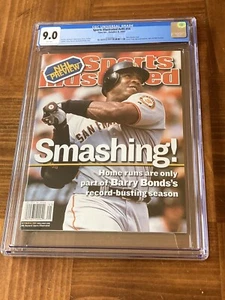 Barry Bonds Sports Illustrated CGC 9.0 White (SF Giants “Smashing Cover) +magnet - Picture 1 of 4