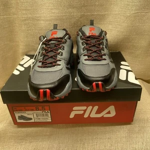 FILA Men’s Athletic Shoes Size 8.5 M grey-black-red Leather & Fabric Upper NEW - Picture 1 of 13