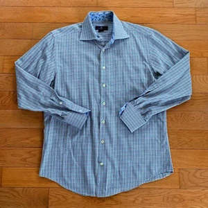 Eredi Pisano Hemd Herren 16,5 42 Hahnentritt Blumen Knopfleiste Italy Mehrfarbig - Bild 1 von 7