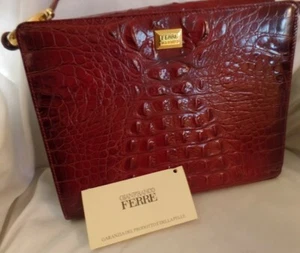 GIANFRANCO FERRE' PRET- A- PORTER SCHULTERTASCHE LEDER GEPRÄGT  - Bild 1 von 7