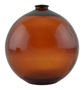 Japan 6" Diameter Amber Brown Fishing Net Glass Float - Picture 1 of 4