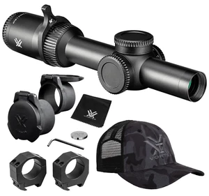 Vortex Optics Strike Eagle 1-8x24 Riflescope w/PMR Med Rings Weaver & Hat Bundle - Picture 1 of 12