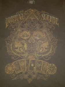Maglietta LUCKY BRAND Ace of Spades vestibilità classica ossa teschio grafica taglia L rara - Foto 1 di 5