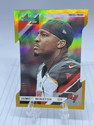 2019 Donruss Gold Press Proof Die Cut Jameis Winston Variation 15/25 - Image 1 of 2