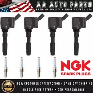 4 Ignition Coil & 4 NGK Platinum Spark Plug For Volkswagen Jetta 2014-2018 Audi - Picture 1 of 1