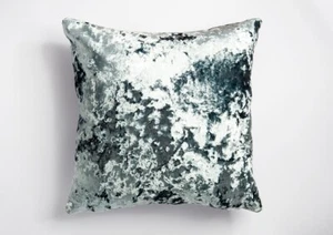 Azure Blue Crushed Velvet Cushion Cover 17x17in Moulin Collection - Picture 1 of 1