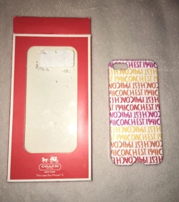 Coach Berry Double Stripe Scarf Pring Molded I Phone 5 Case Cover new - Image 1 of 2