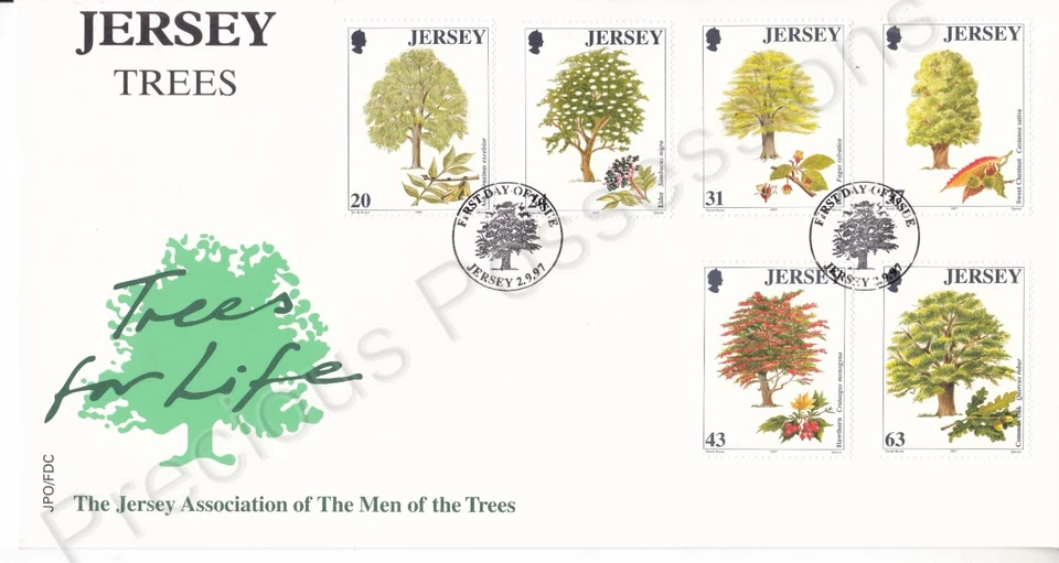 Unaddressed Jersey FDC First Day Cover 1997 THE MEN OF THE TREES - Image 1 of 1
